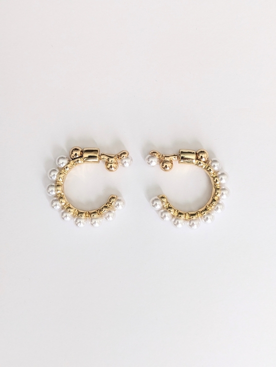 Jewelry - Gold and Pearl Embellished Earrings